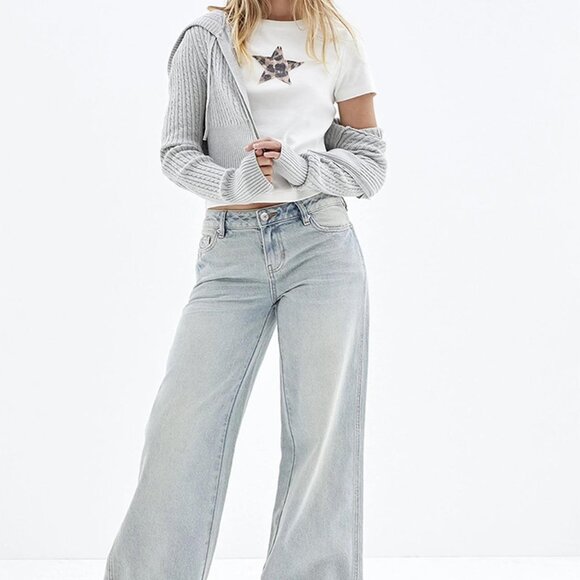 PacSun low rise blue tint glitter jeans - Picture 3 of 7